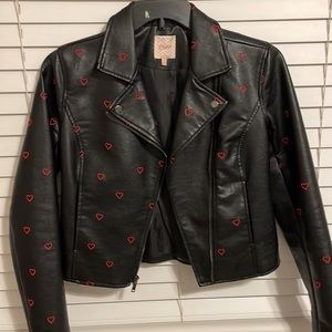 Faux leather heart jacket